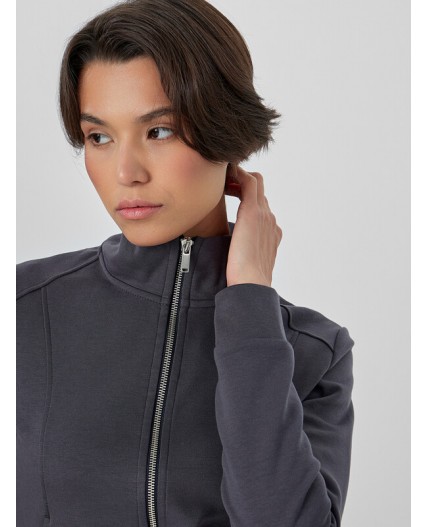 Толстовка металлический серый +печать