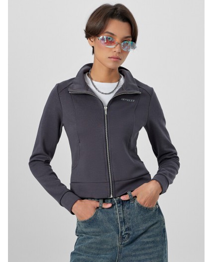 Толстовка металлический серый +печать