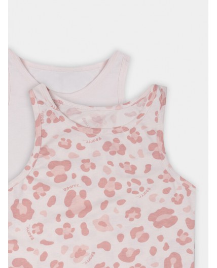 Топ св.розовый +розовый леопард