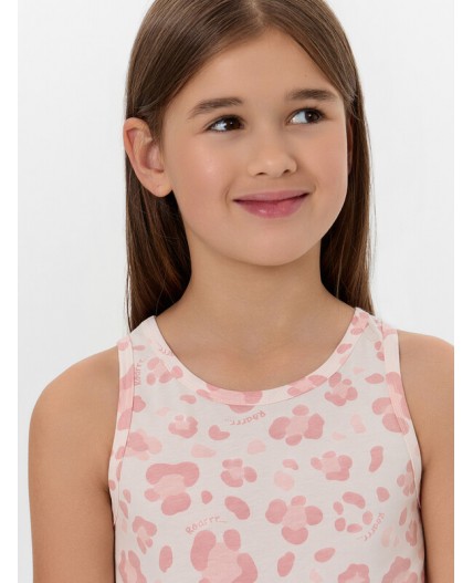 Топ св.розовый +розовый леопард