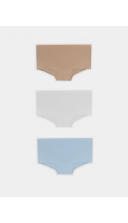 Трусы голубой +белый +обжаренный миндаль