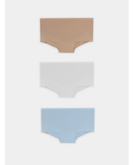 Трусы голубой +белый +обжаренный миндаль