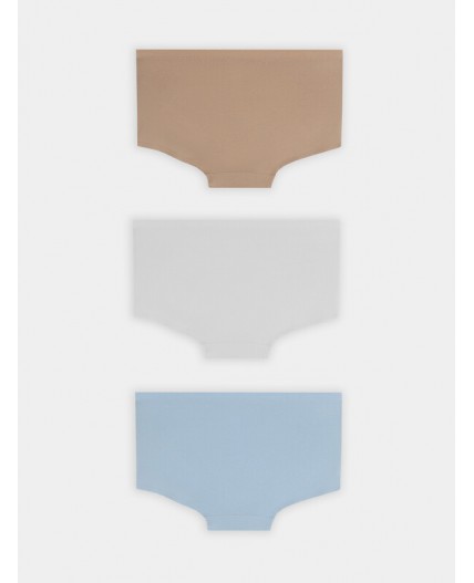 Трусы голубой +белый +обжаренный миндаль