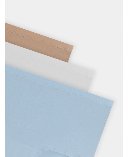 Трусы голубой +белый +обжаренный миндаль