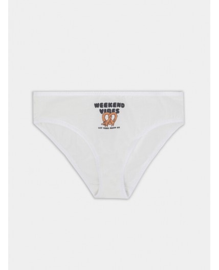 Трусы св.молочный +печать