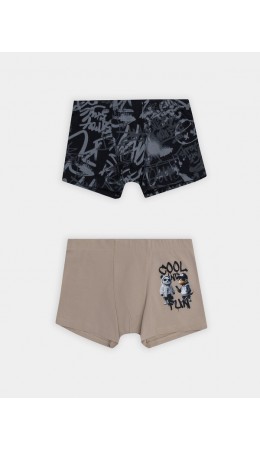 Трусы бежевый +граффити на черном