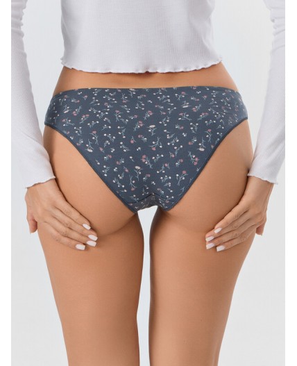 Трусы цветы на т.сером