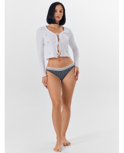 Трусы цветы на т.сером