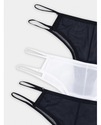 Трусы черный +белый +черный