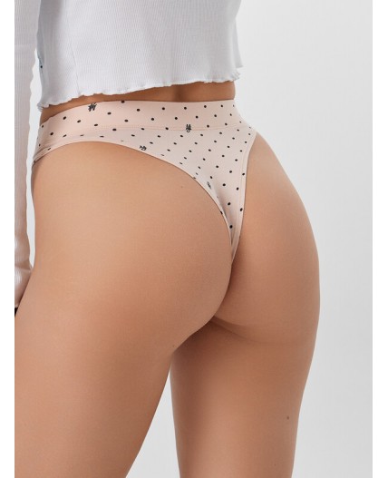 Трусы горошек на бежевом