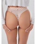 Трусы горошек на бежевом