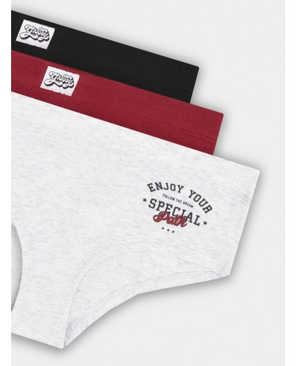 Трусы бордо +печать