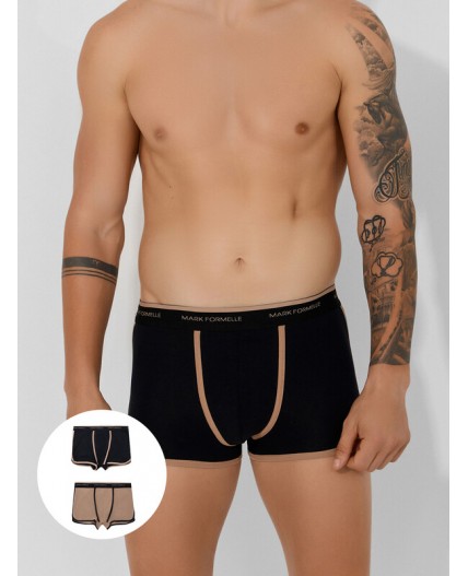 Трусы черный +бежевый