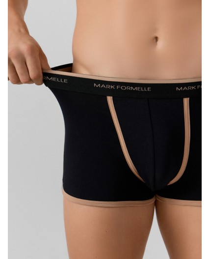 Трусы черный +бежевый