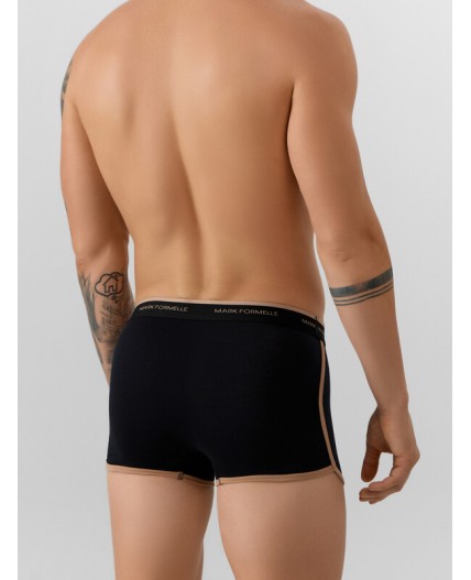 Трусы черный +бежевый