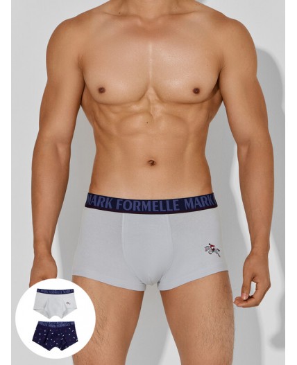 Трусы св.серый +лошади на т.синем