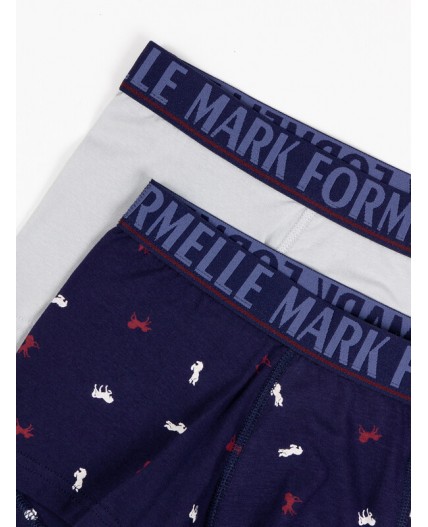 Трусы св.серый +лошади на т.синем