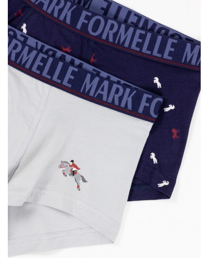 Трусы св.серый +лошади на т.синем