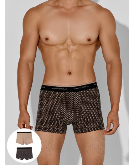 Трусы беж узор на черном +бежевый