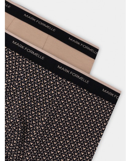 Трусы беж узор на черном +бежевый