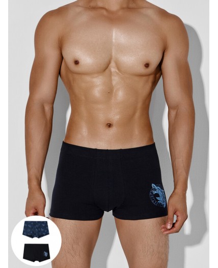 Трусы черный +узор на черном