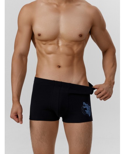 Трусы черный +узор на черном