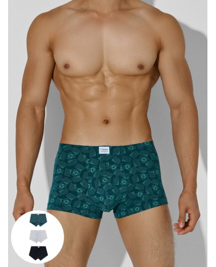 Трусы узор на атлантике +св.серый +черный