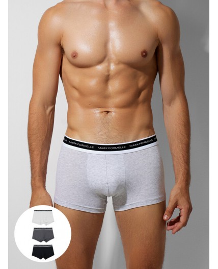 Трусы серый меланж 4306А +графит +черный
