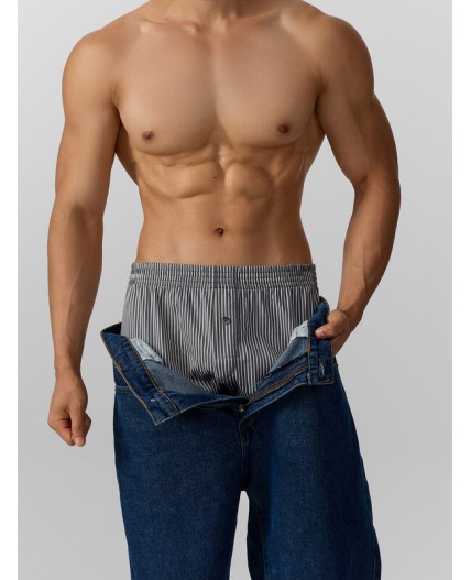 Трусы полоска на т. сером