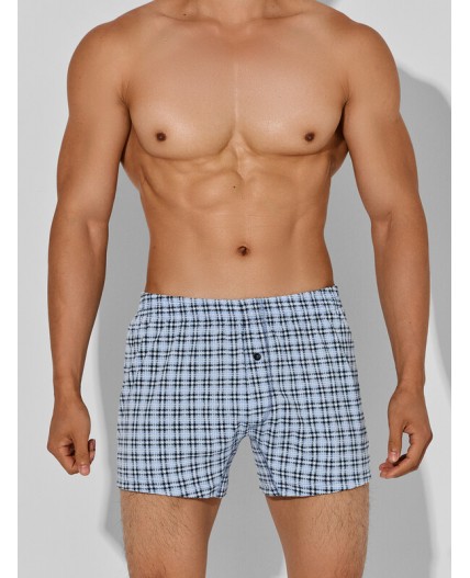 Трусы клетка на серо -голубом