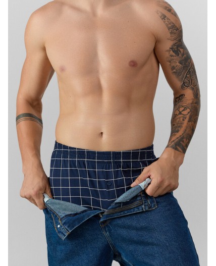 Трусы клетка на т.синем2