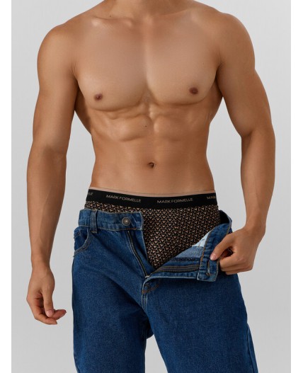 Трусы беж узор на черном