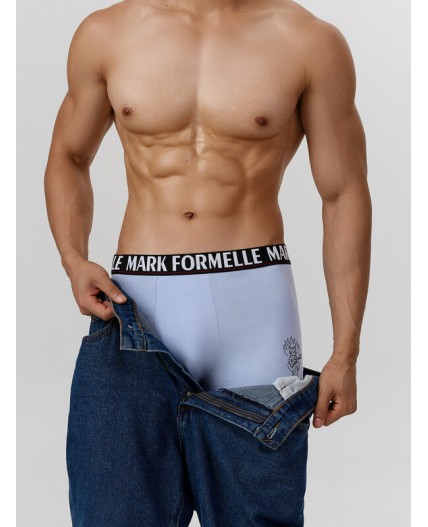 Трусы св.голубой +печать