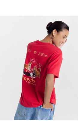 Футболка красный +печать2