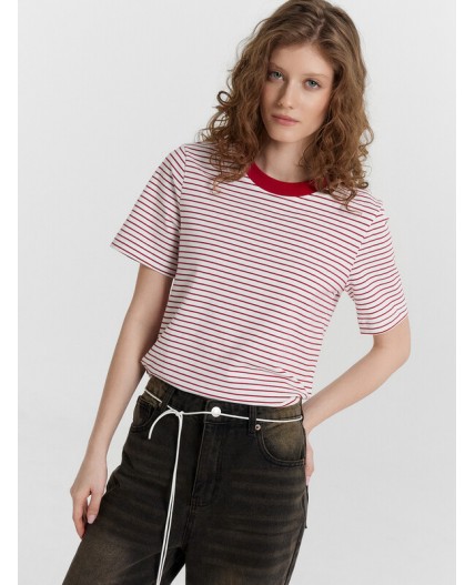 Футболка т.красная полоска