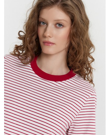 Футболка т.красная полоска