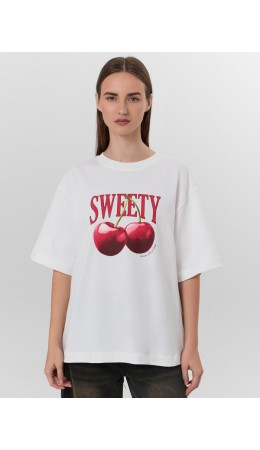 Футболка белый +печать26