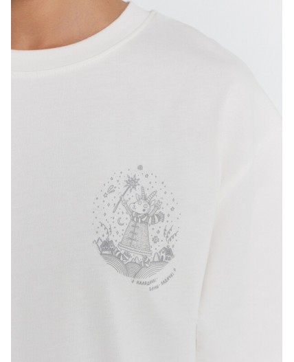 Футболка св.молочный +печать