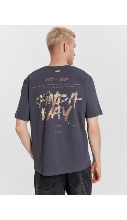 Футболка графит +печать