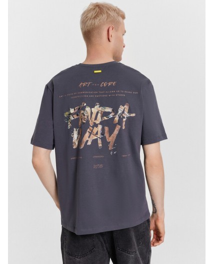 Футболка графит +печать