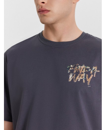 Футболка графит +печать