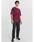 Футболка винный acid wash