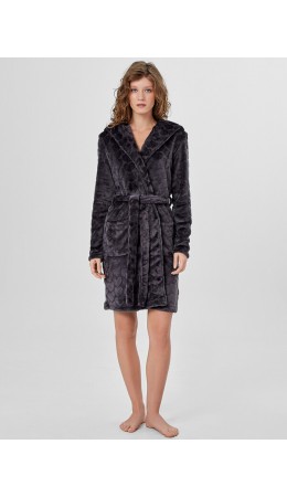 Халат серые сердечки