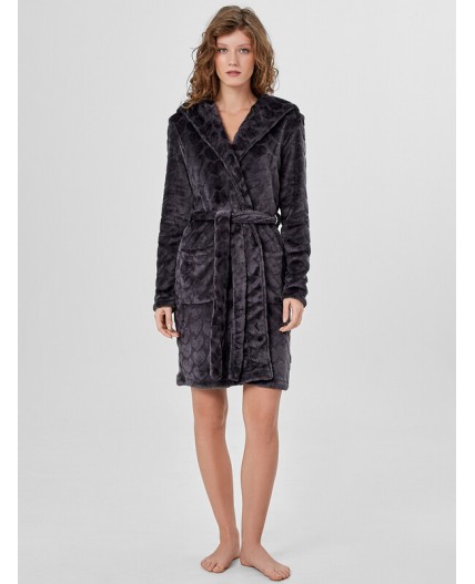 Халат серые сердечки