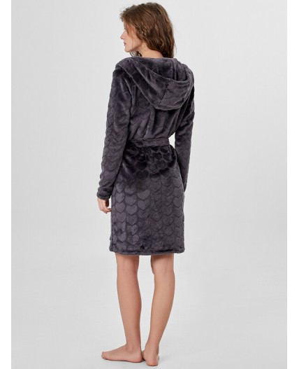 Халат серые сердечки