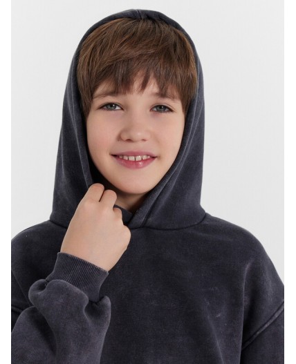 Худи ACID WASH черный +печать