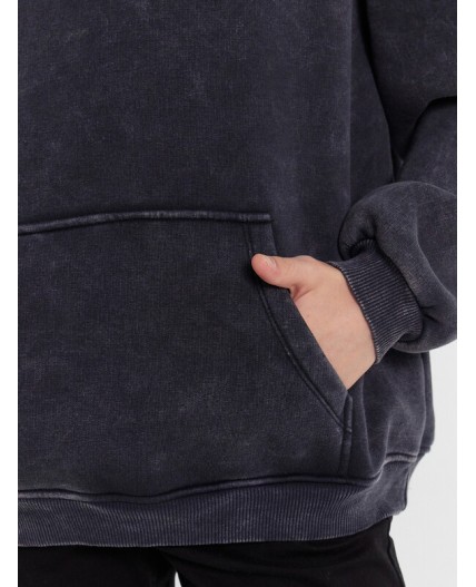 Худи ACID WASH черный +печать