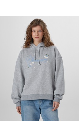 Худи серый меланж 4250-Е +печать