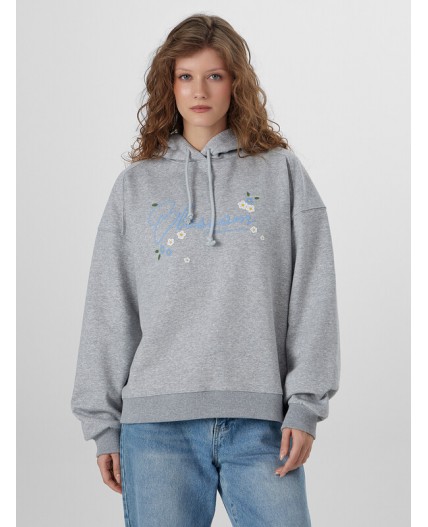 Худи серый меланж 4250-Е +печать