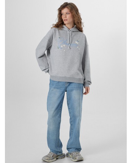 Худи серый меланж 4250-Е +печать